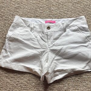 Lilly Pulitzer White Textured Shorts